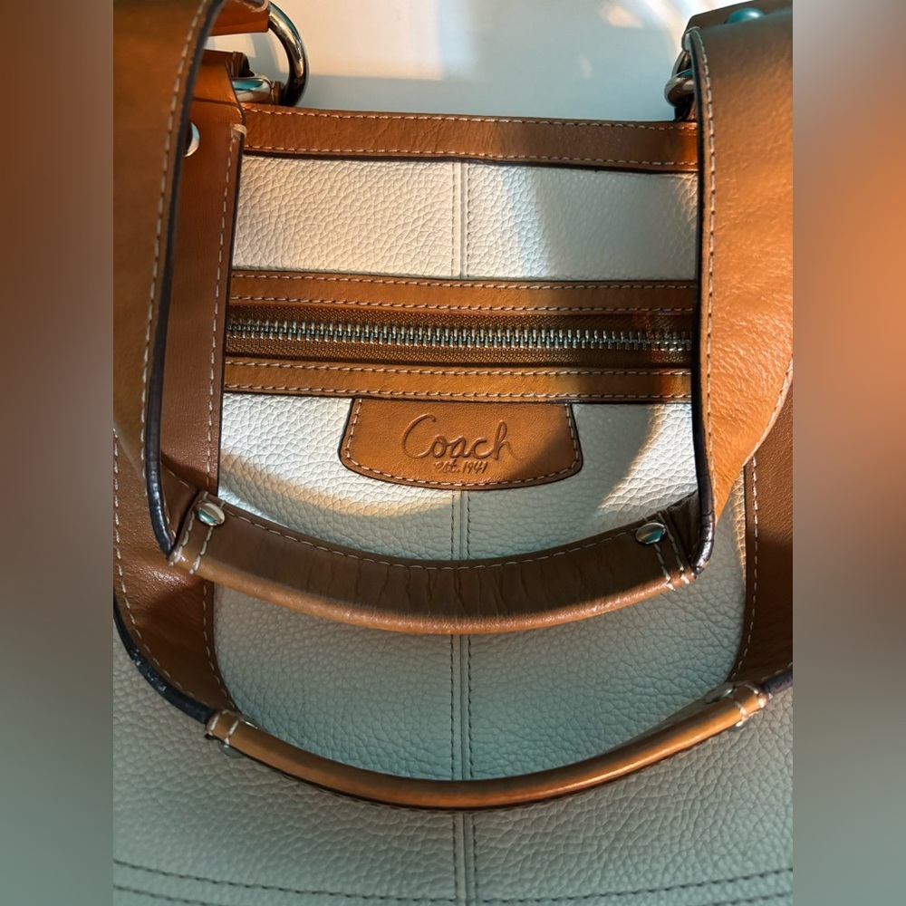 Coach Penelope Brown and Cream Leather Shoulder Bag - Picture 3 of 8